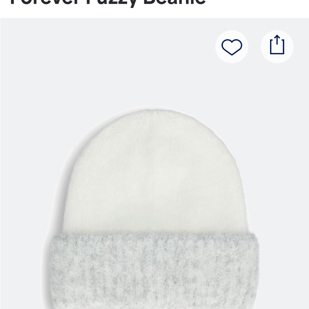 Free People White Fuzzy Beanie